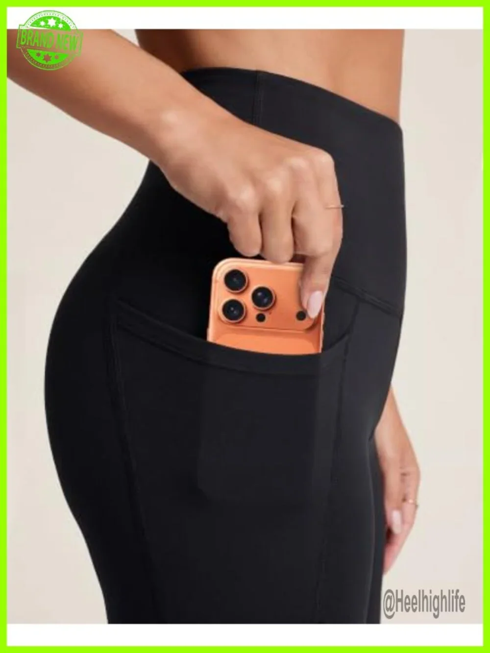 3-Pack High-Waisted Leggings with Pockets Tummy Control 92% Polyester 8% Spandex